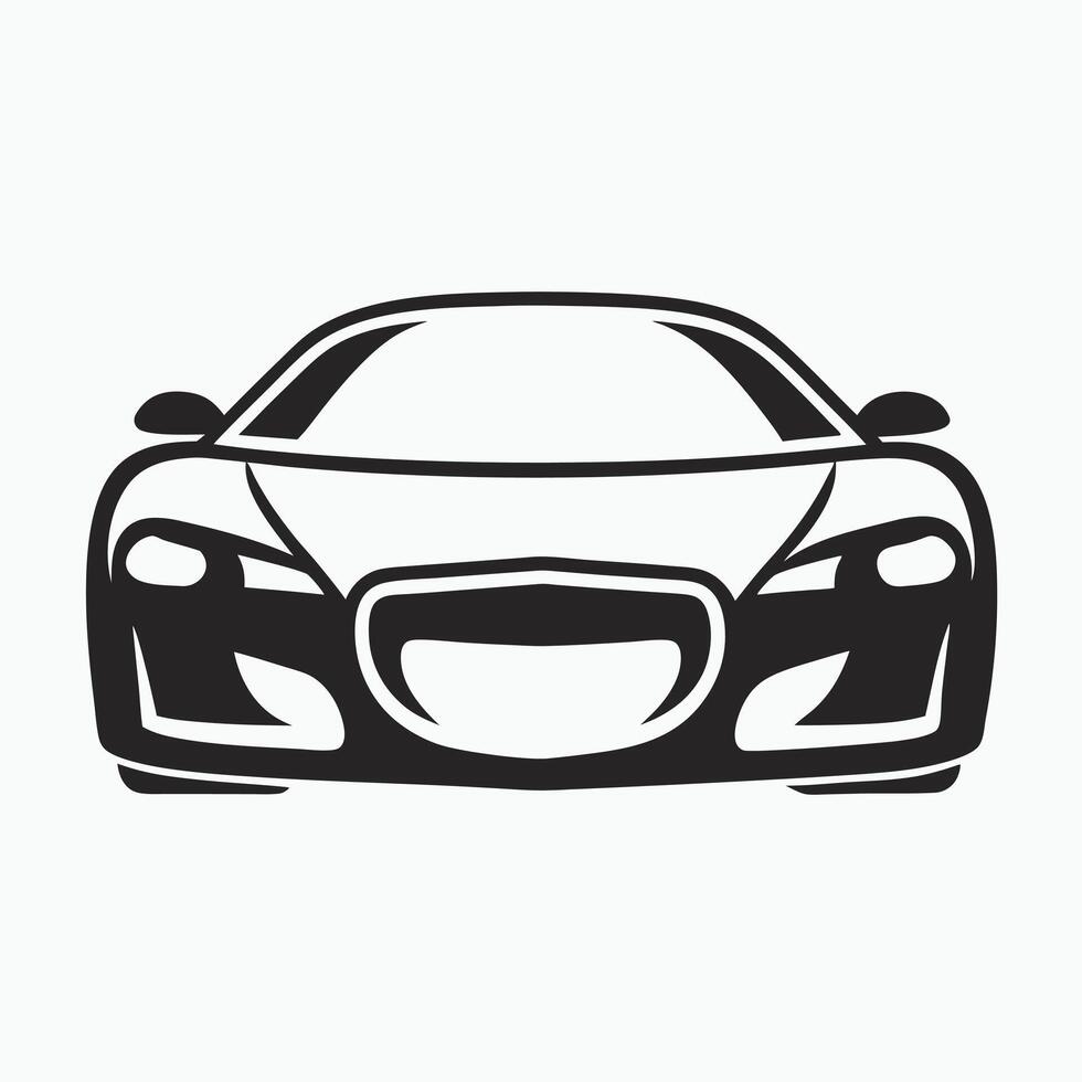 Sleek design car silhouette front view. vector
