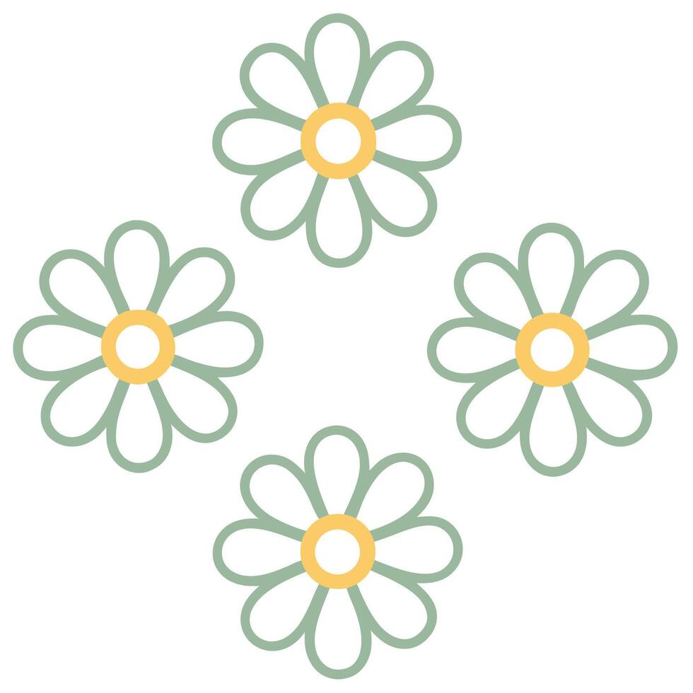 Hand drawn floral art Daisy inspired sketch. vector