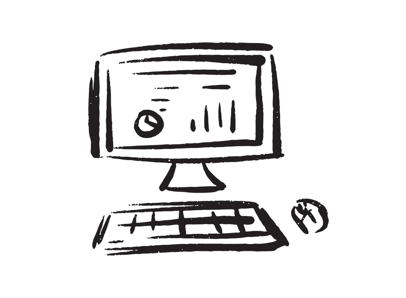 Illustration of an COmputer University Handdrawn vector