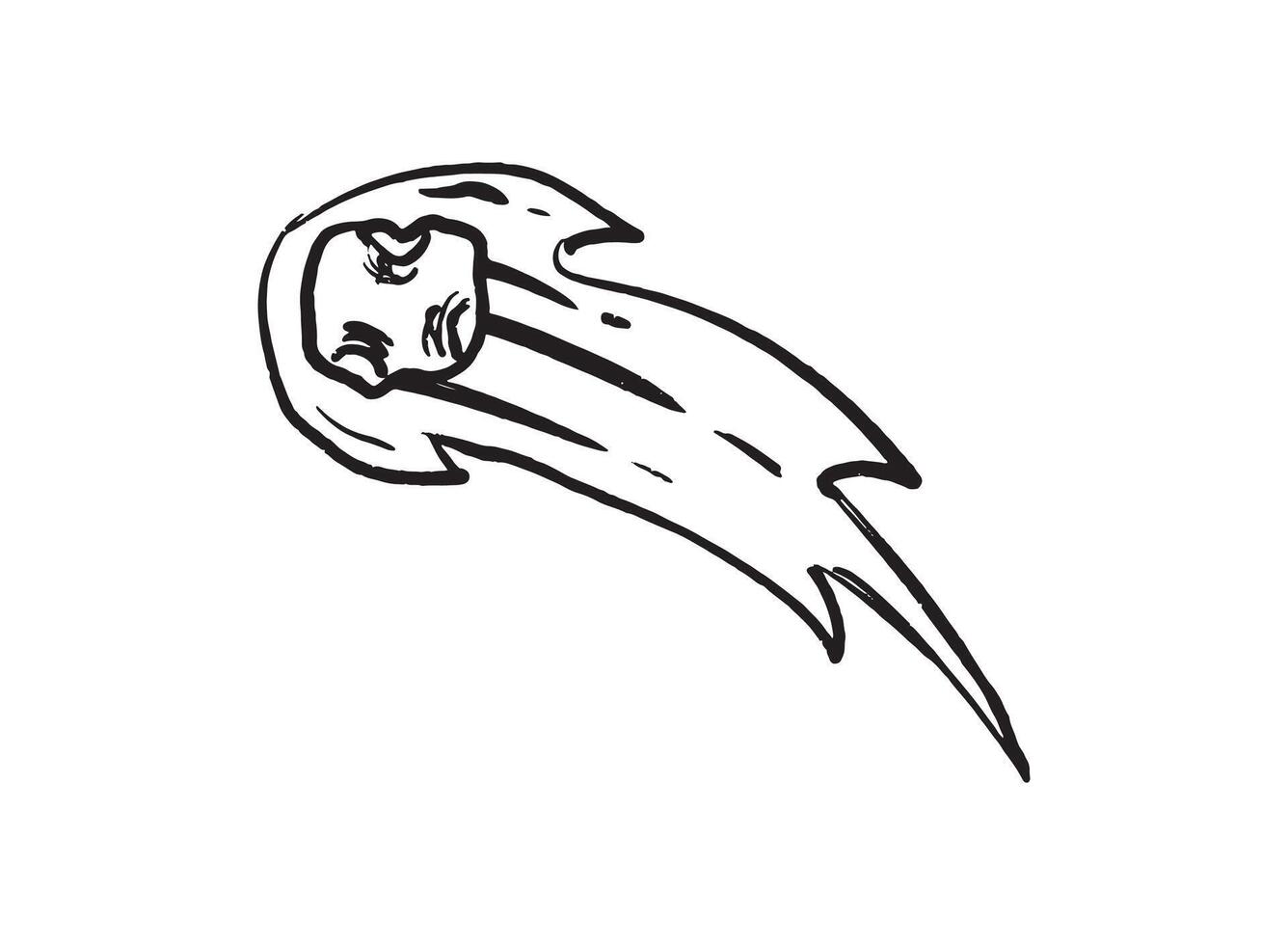 Illustration of an Space Meteor Handdrawn vector