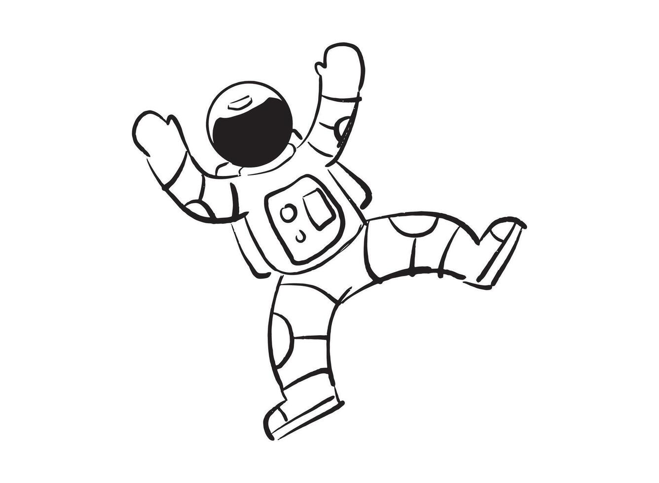 Illustration of an Space Astronaut Handdrawn vector