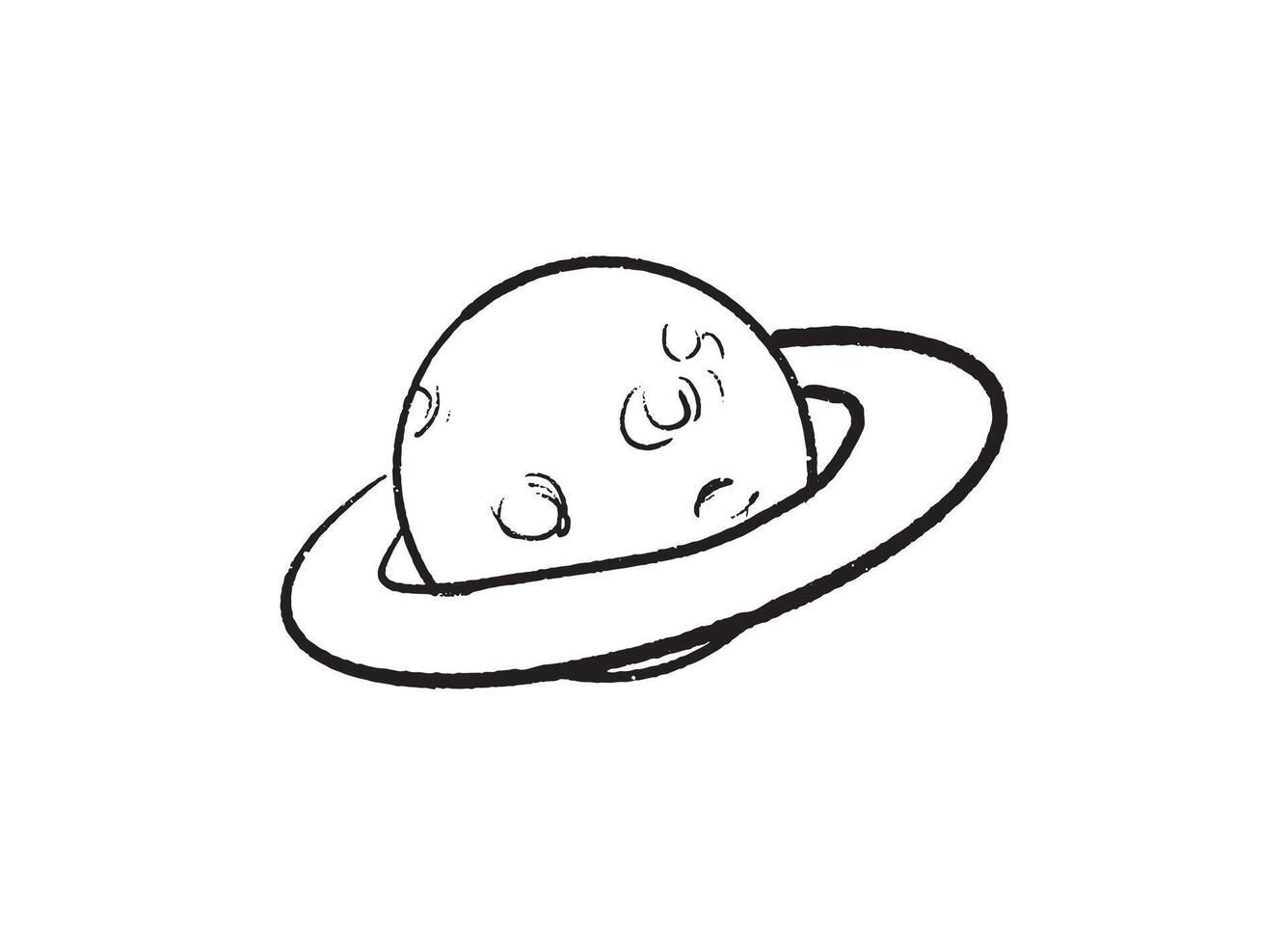 Illustration of an Space Saturn Handdrawn vector