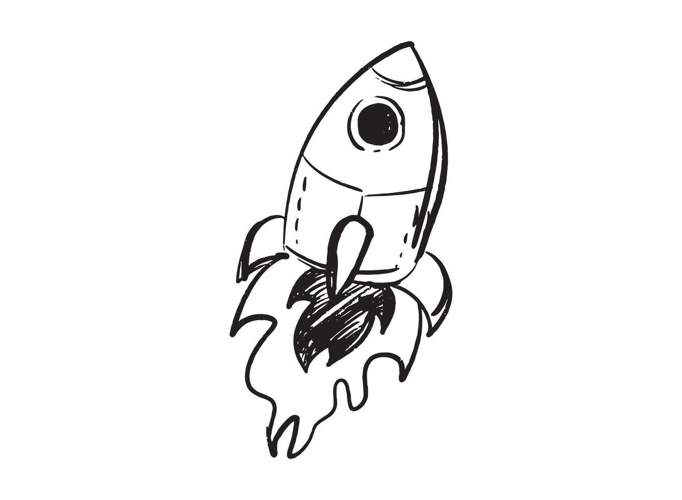 Illustration of an Space Rocket Handdrawn vector