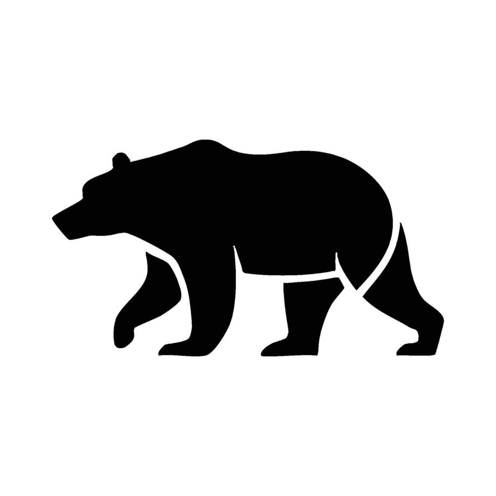 a black bear silhouette on a white background vector