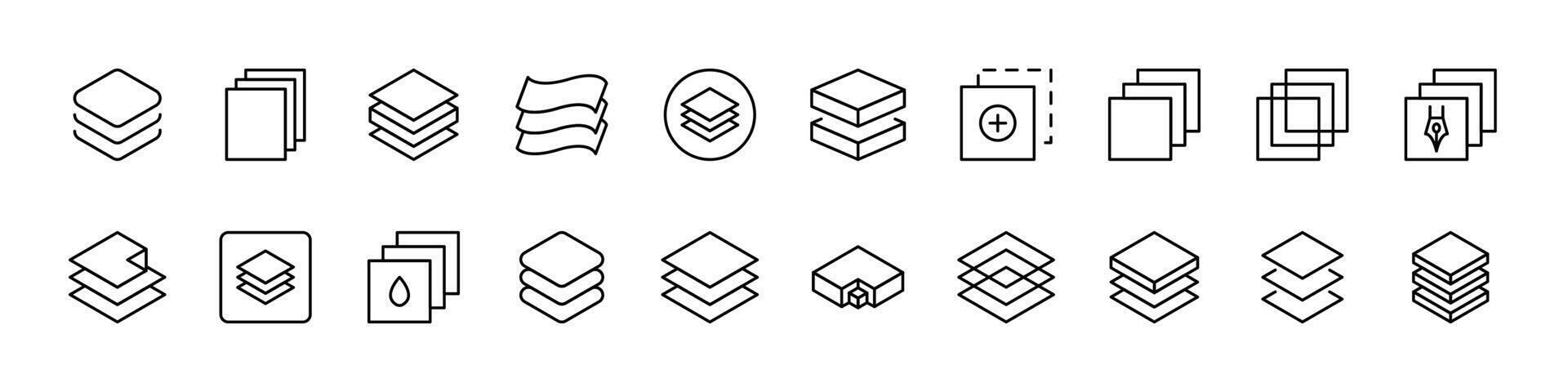 Folder Outline Web Line Icons Collection. Minimalistic Linear Pictogram for Web and Graphic Design, Apps, Banners, Social Network and Cards vector