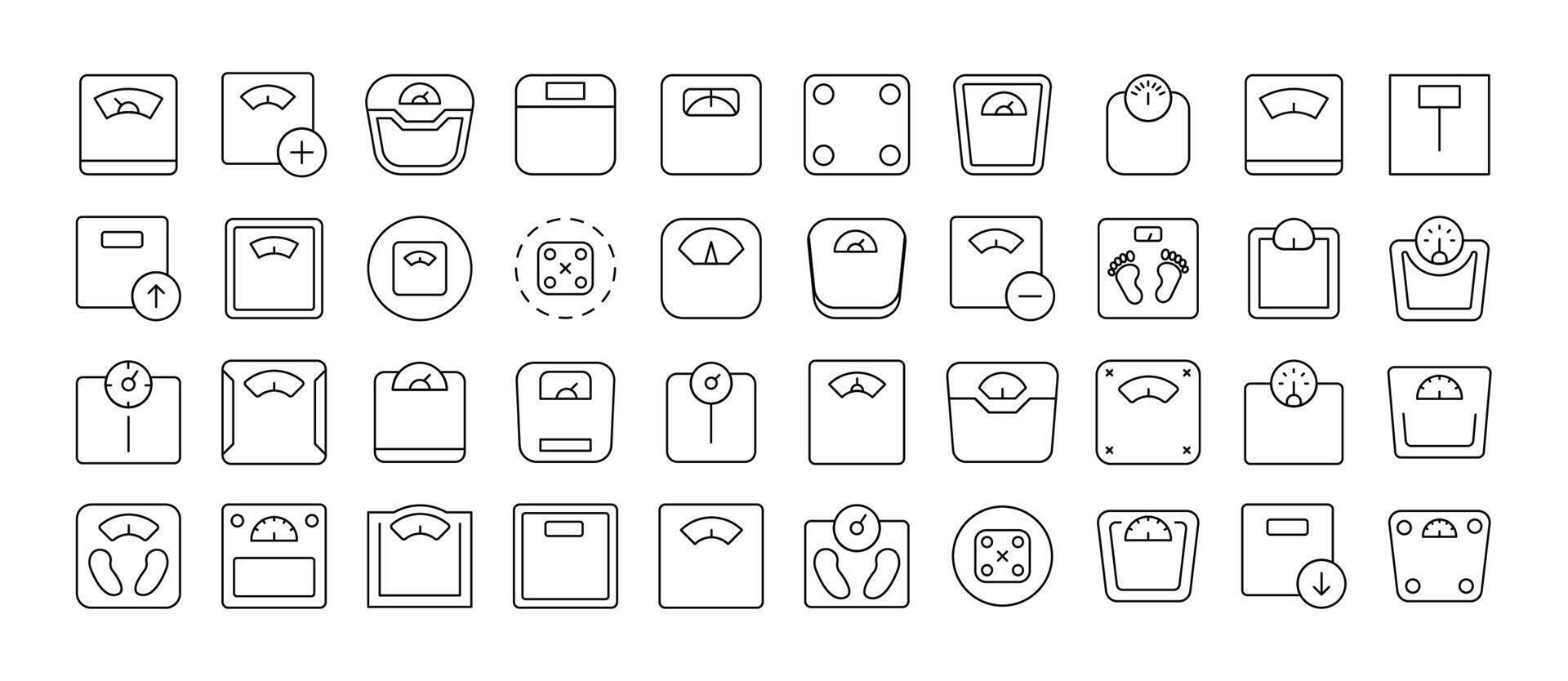 Floor Scale Modern Outline Style Icons for Design, Cards, Apps, Social Networks vector
