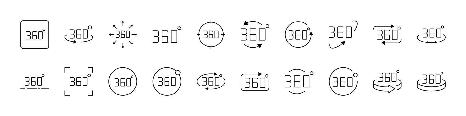 360 Line Icon Bundle. Outline Signs for Graphic and Web Design, Apps, Adverts, Various Cards vector