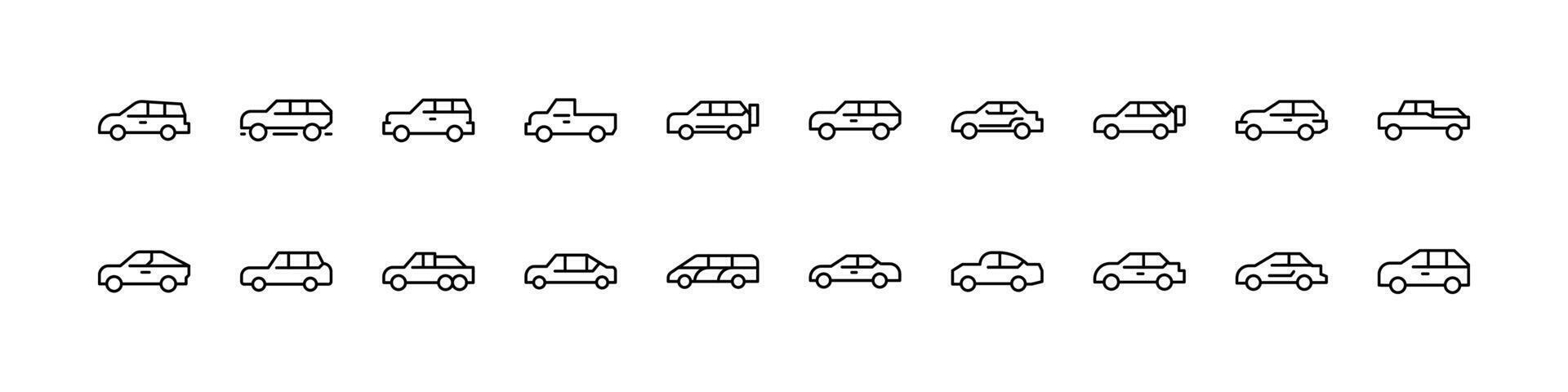 Car Related Line Icons for Web Sites, Books, Cards, Apps. Editable Stroke. Perfect for Web Sites, Books, Cards, Apps vector
