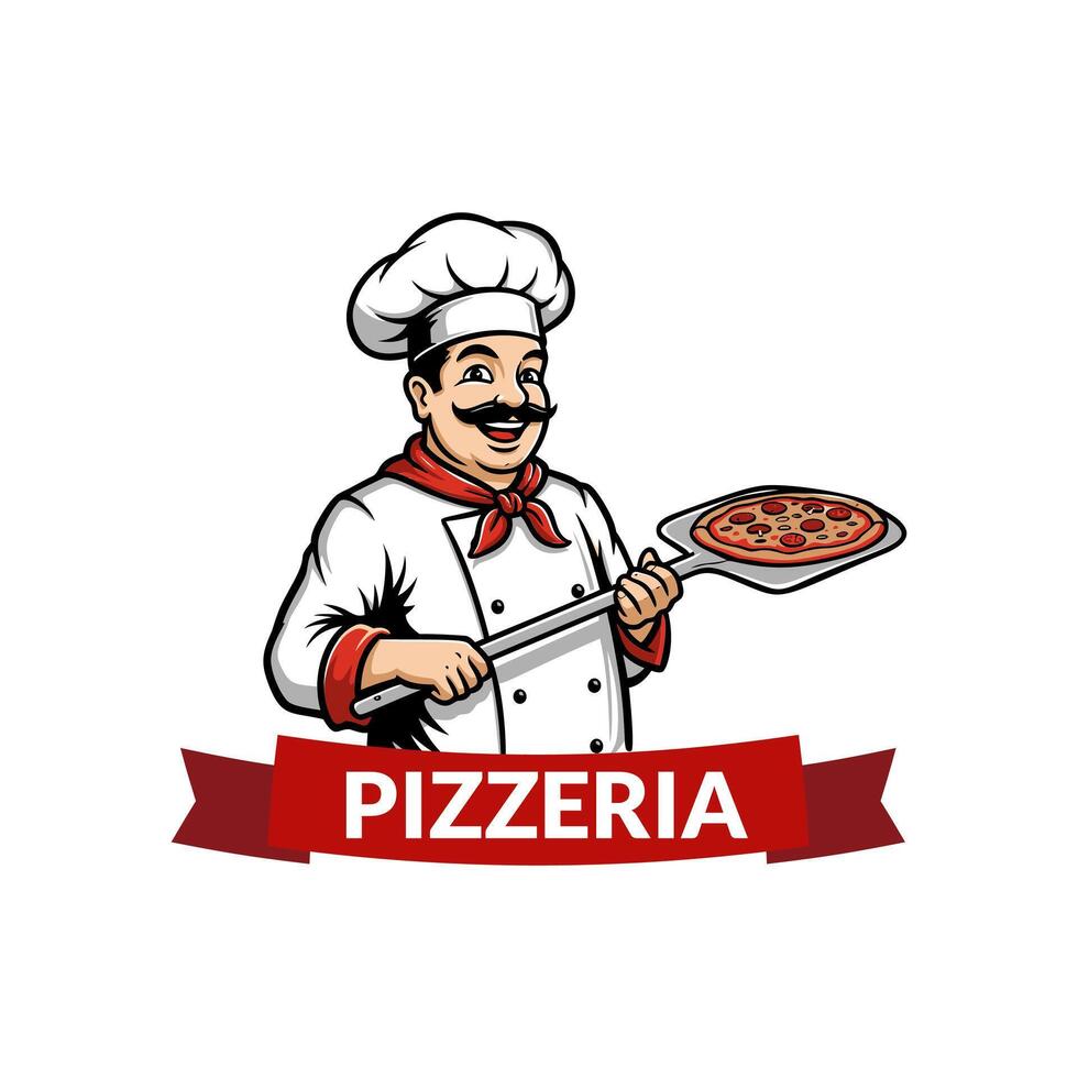 Pizza logo. A simple yet effective design option for fast food and pizza restaurants. Editable logo template. vector
