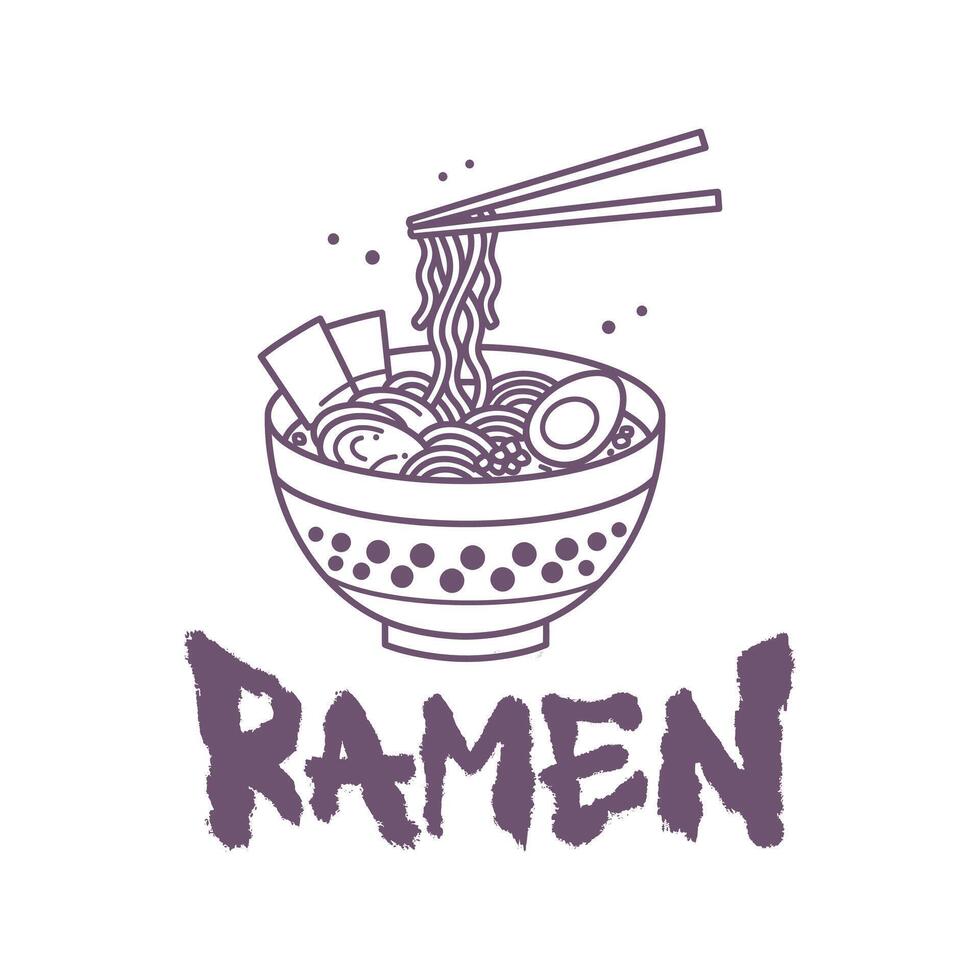 Noodle logo attracts customer attention with its dynamic and energetic structure. vector