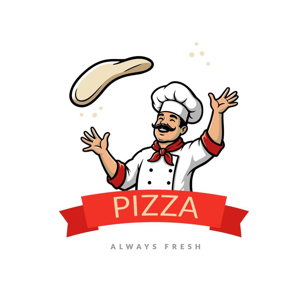 Pizza logo. It is a logo design suitable for high-quality pizza restaurants and catering services. Editable logo template. vector
