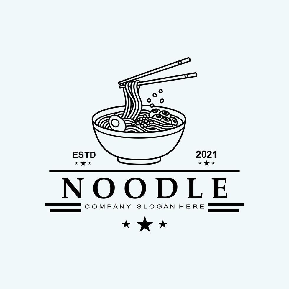 Noodle logo is a design that adapts to restaurant and cafe concepts. vector