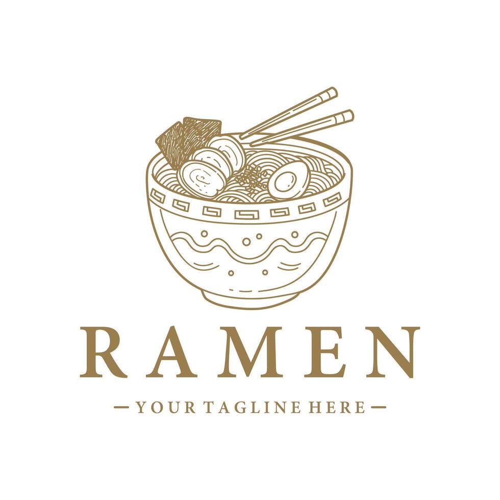 Noodle logo can be easily used in both digital and printed materials. vector