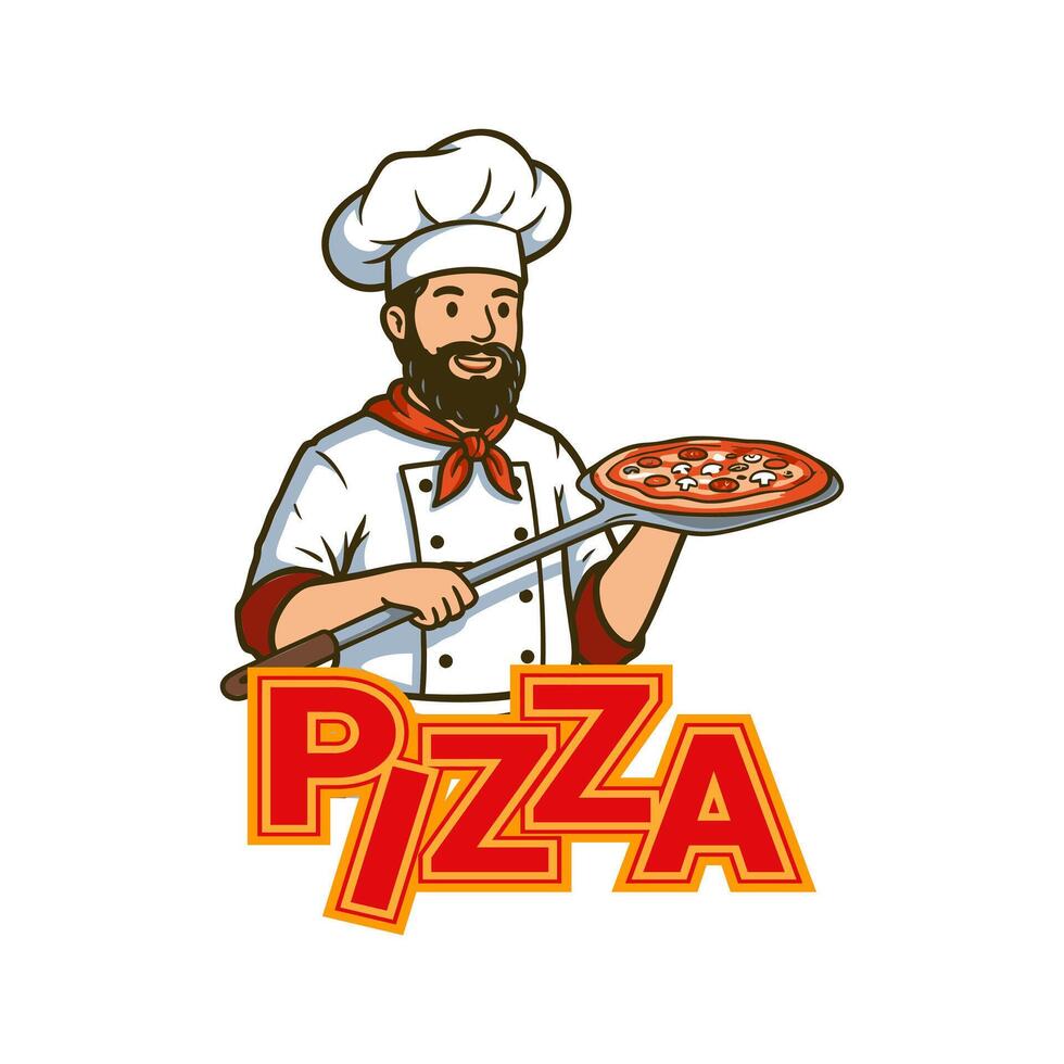 Pizza logo. A logo example designed according to the needs of pizzerias and restaurant owners. Editable logo template. vector