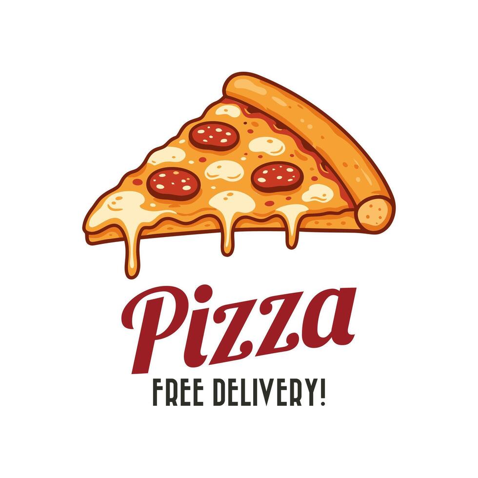 Pizza slice logo. A logo design suitable for all businesses related to Italian cuisine. Editable logo template. vector