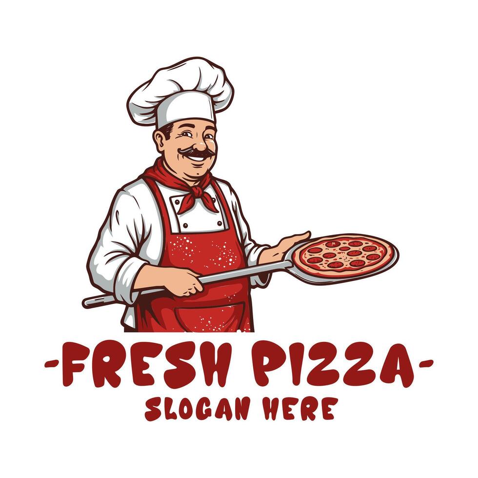 Pizza logo. An ideal design for restaurants, catering services and fast food businesses. Editable logo template. vector