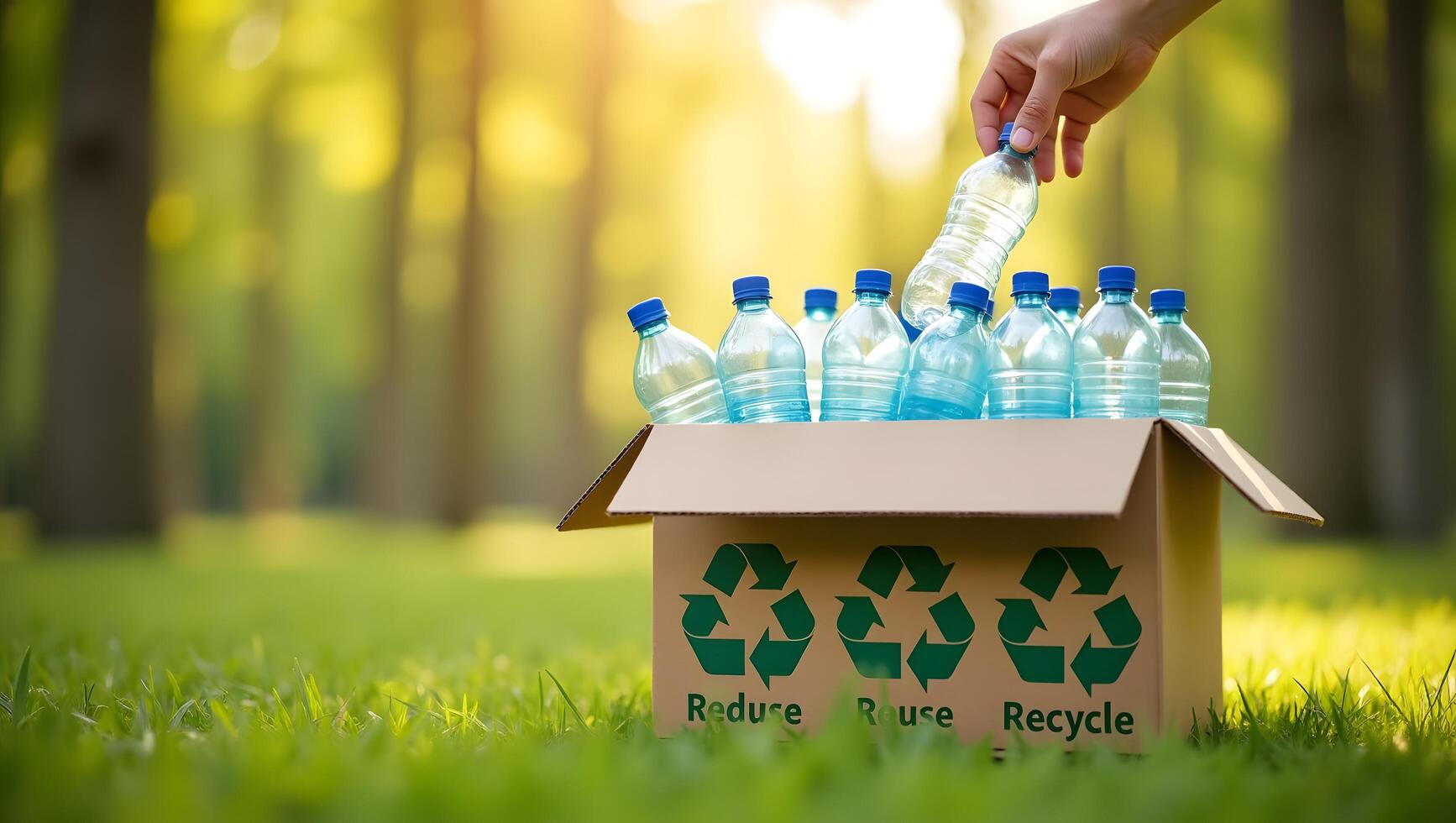 Plastic Bottle Recycling Concept - Sustainable Waste Management and Eco-Friendly Practices photo