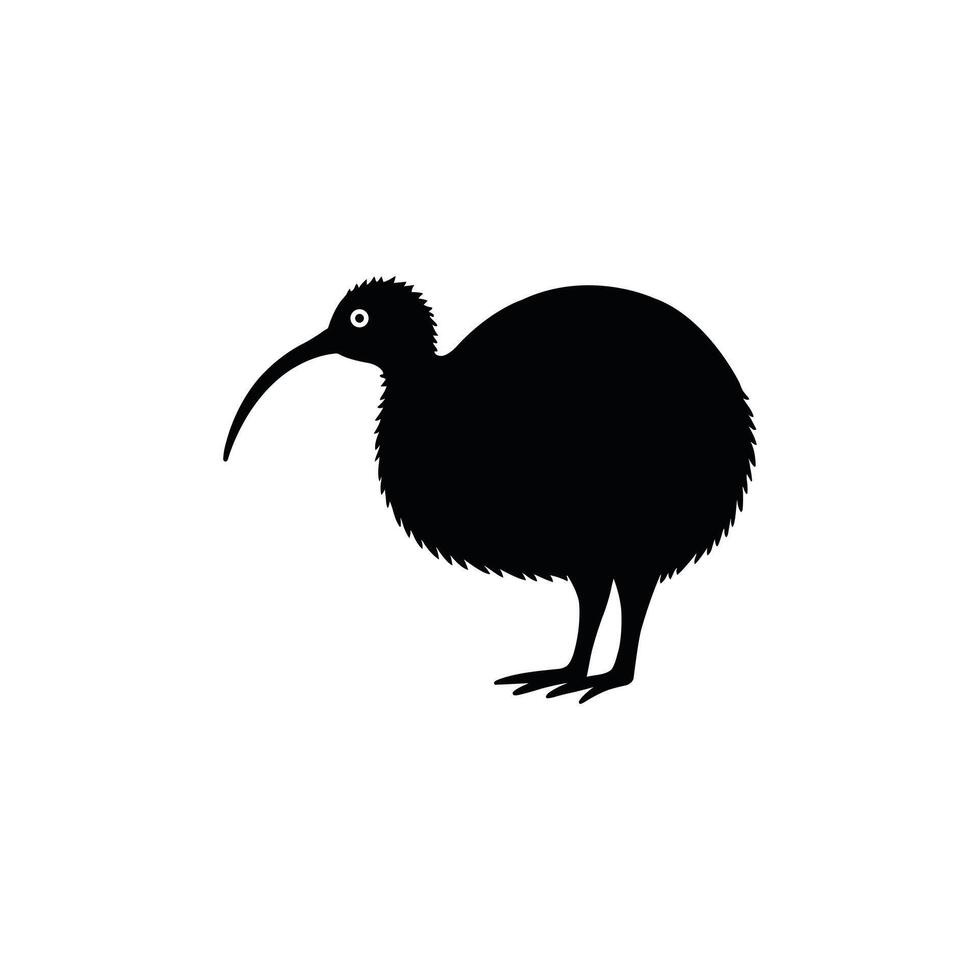Black Kiwi Bird Silhouette vector