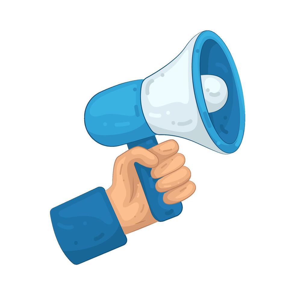 Hand holding a megaphone vector