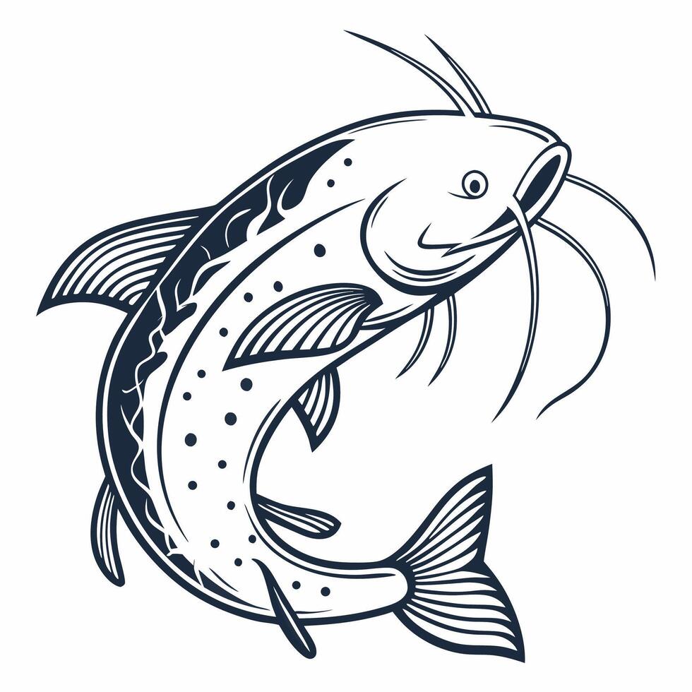 a fish with a long tail and a long body vector