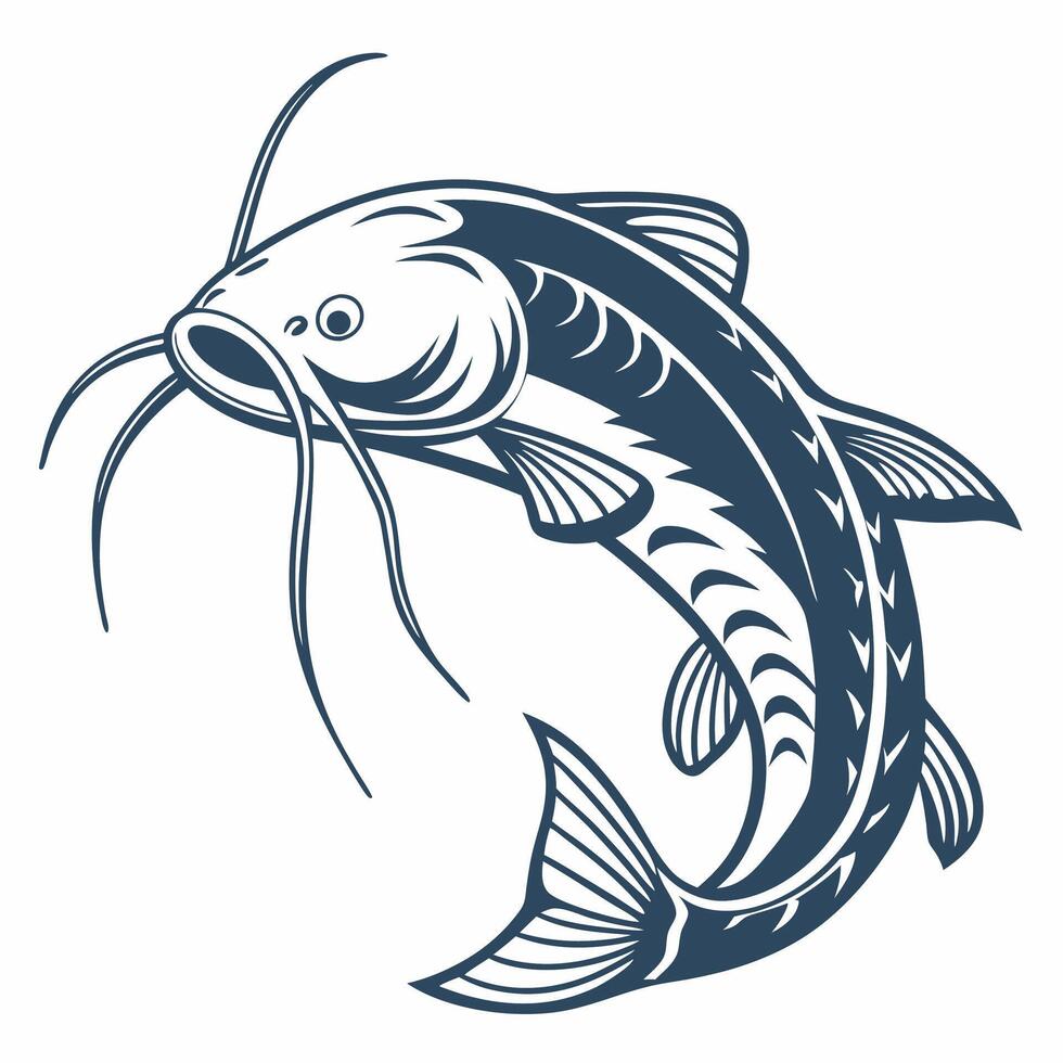 a catfish with long tail and long fins vector