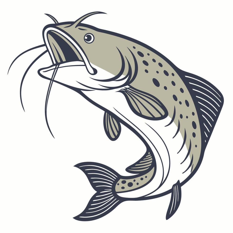 a fish with a long tail and a mouth open vector