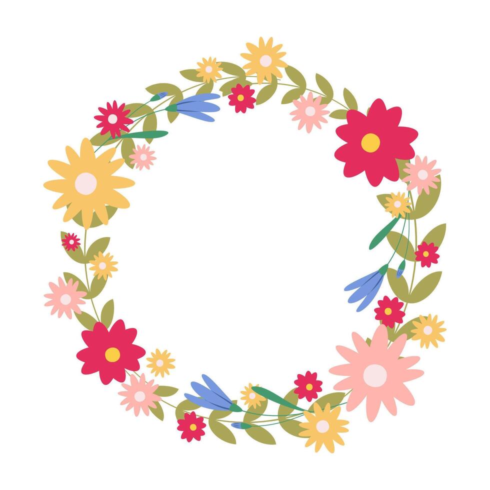 Easter Floral Wreath of Joy vector