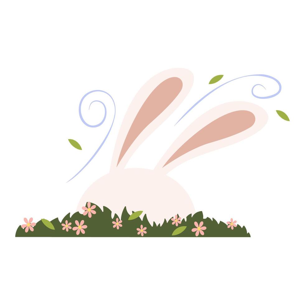 Cute Happy Easter Flat Illustrations Collection. vector