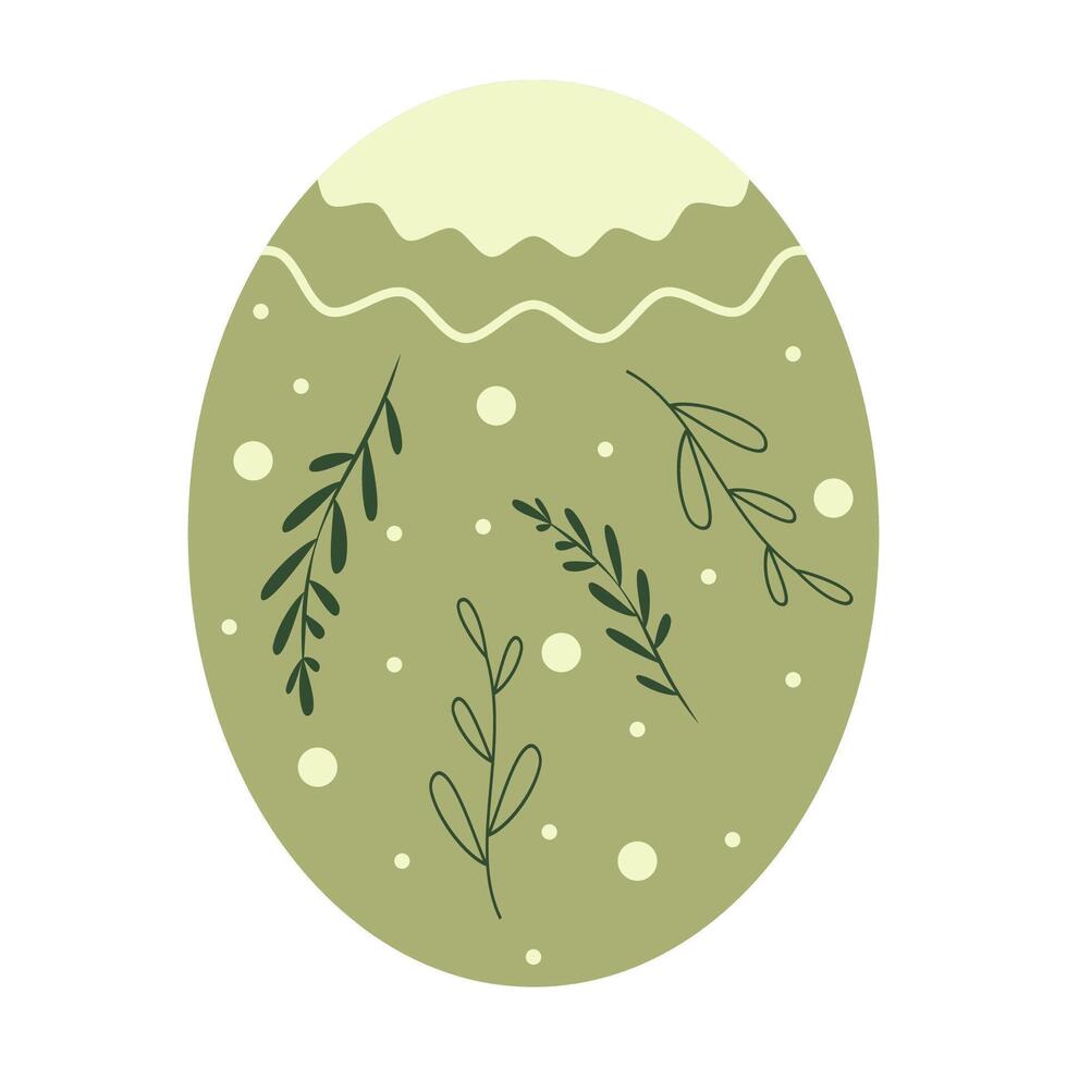 Green Nature Inspired Easter Egg vector