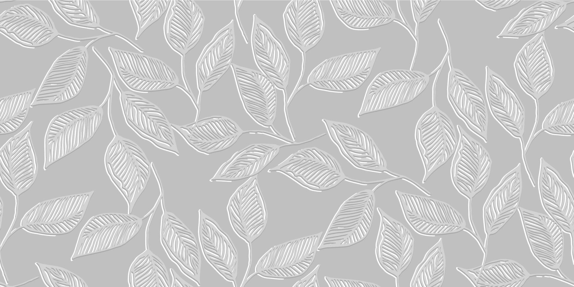 Floral greenery seamless pattern with small line art leaves Perfect for background, textile, or wrapping paper A delicate, repeating pattern Minimalist and elegant aesthetic vector