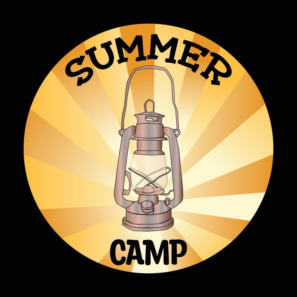 Summer Camp Badge and Sign vector