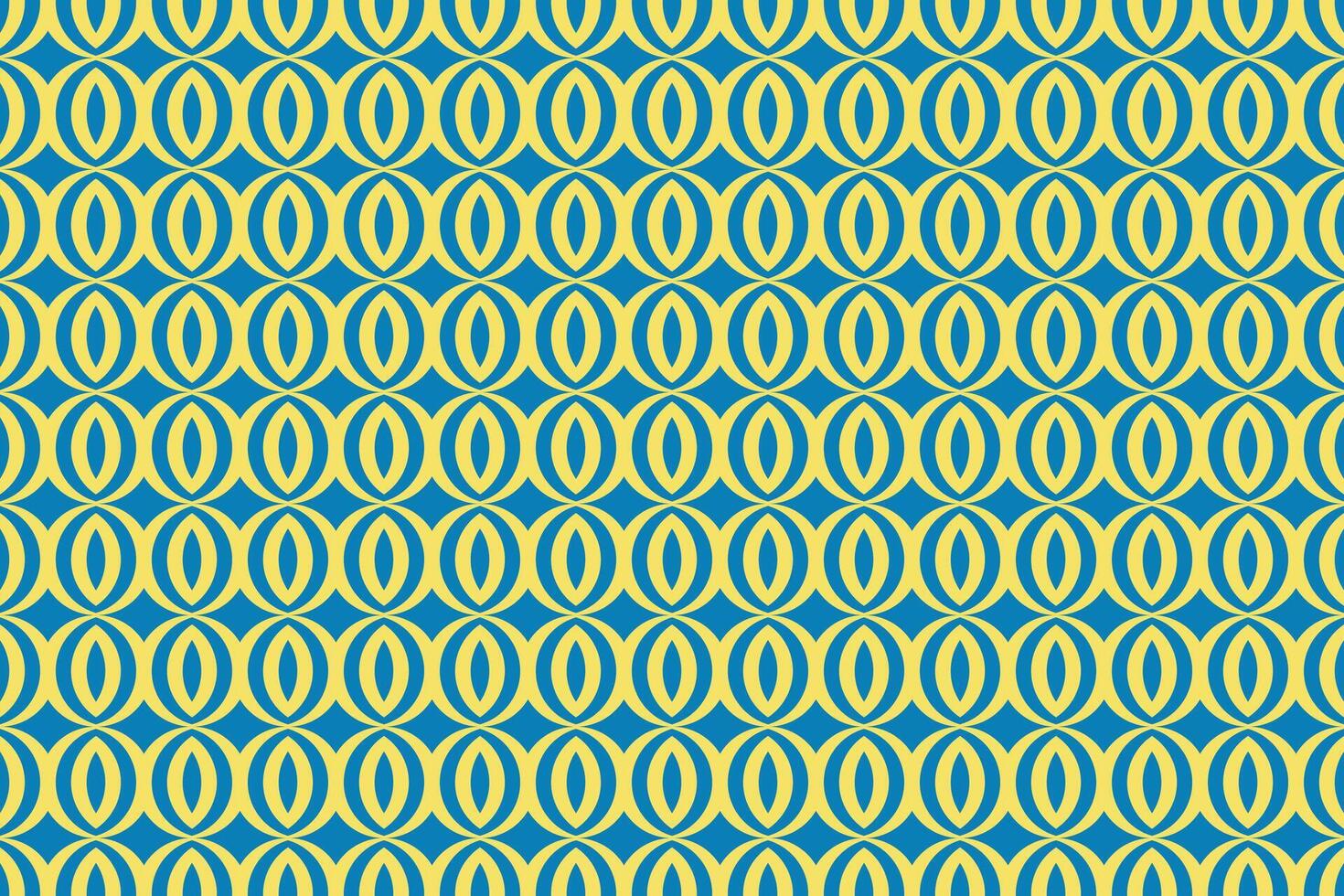 Abstract geometric ornament style curved stripes and rhombuses shape elements yellow and blue color pattern background. vector