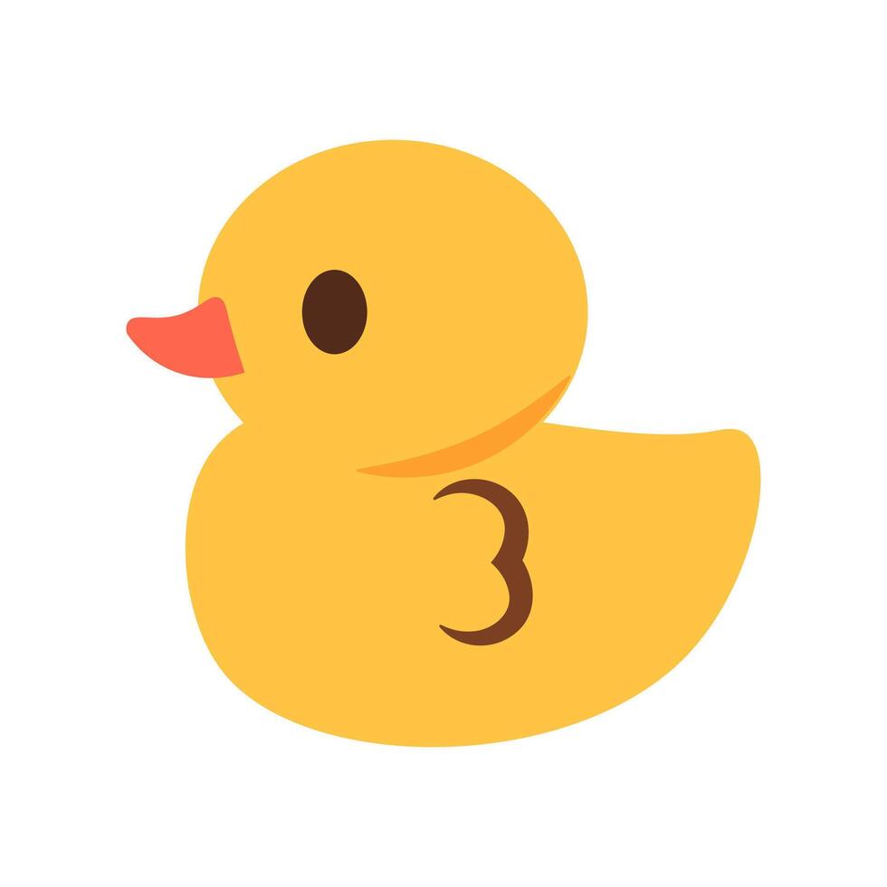 Yellow duck toys baby children playing water bath shower toys supplies isolated on white background. vector
