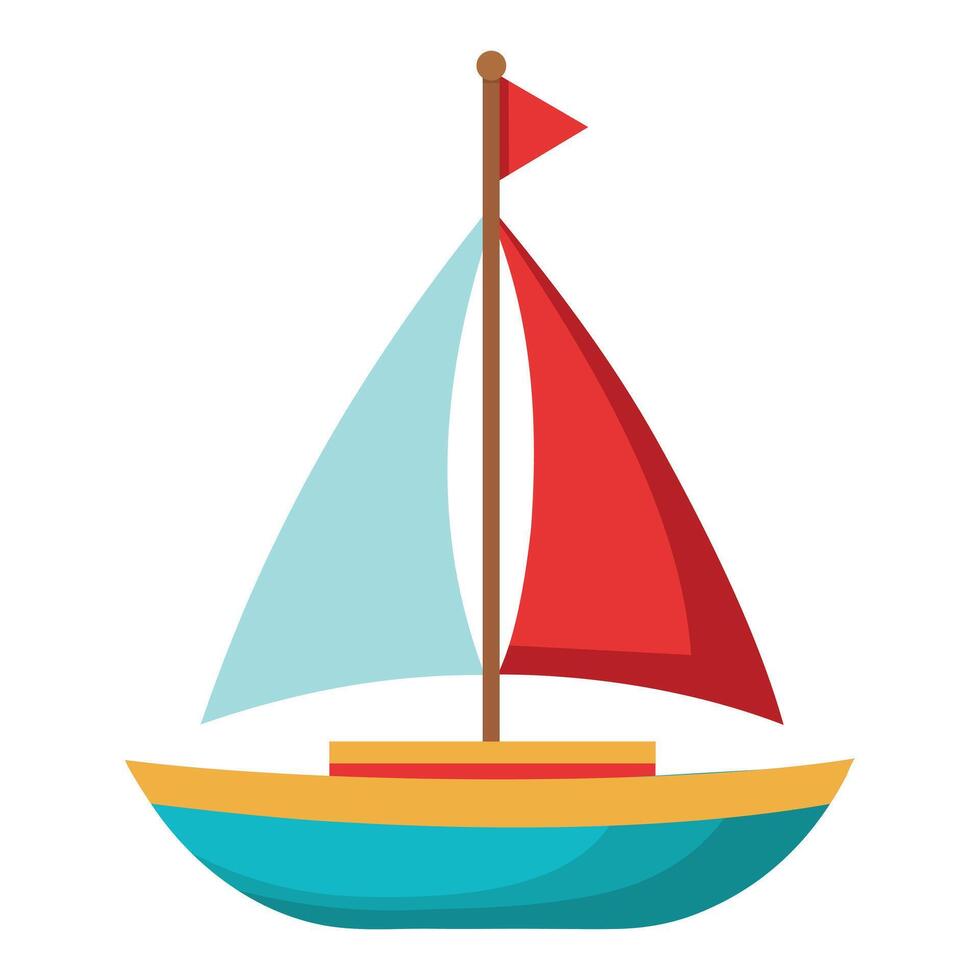 Small Sailboat Toy Isolated on White vector