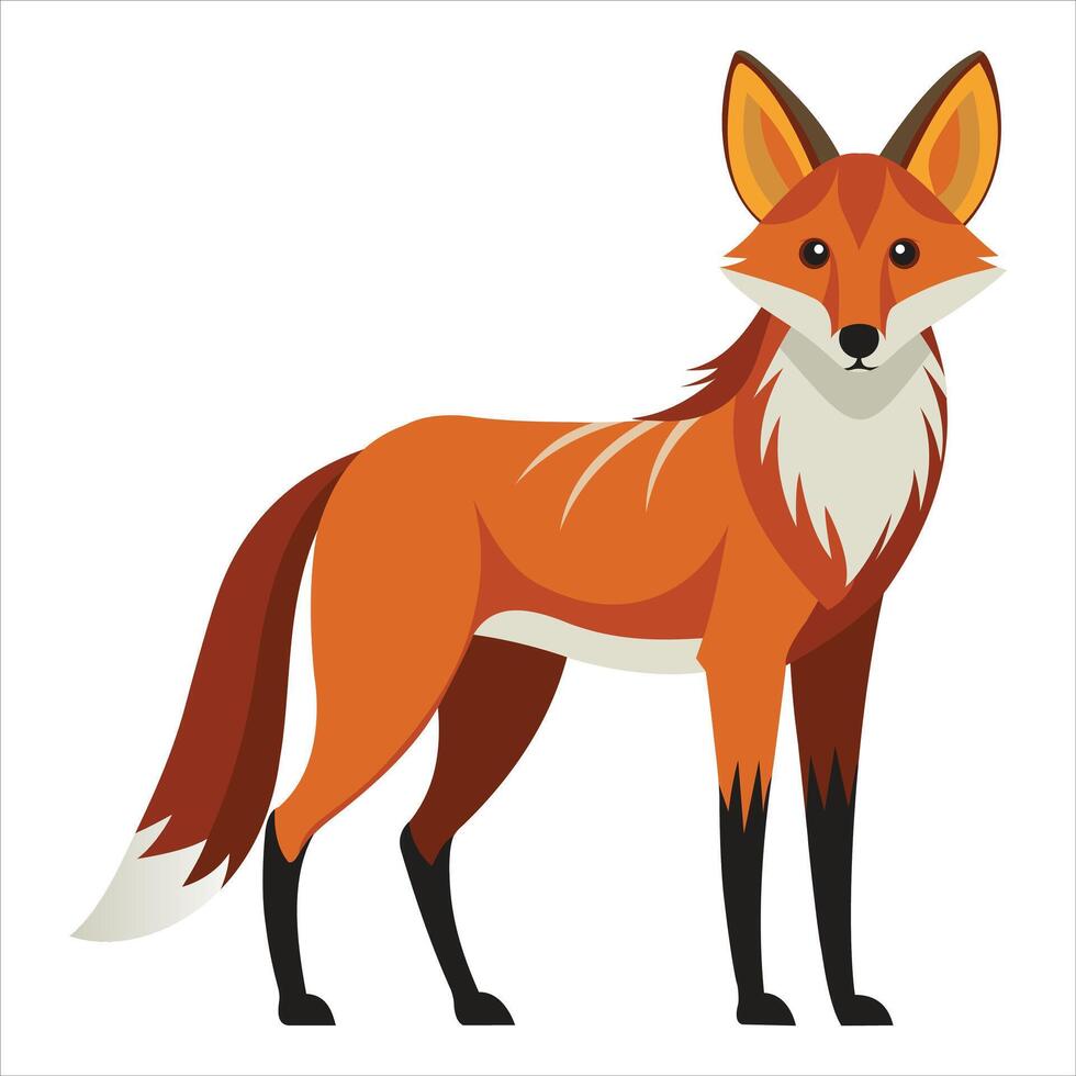 Wild Maned Wolf in a Natural Pose vector