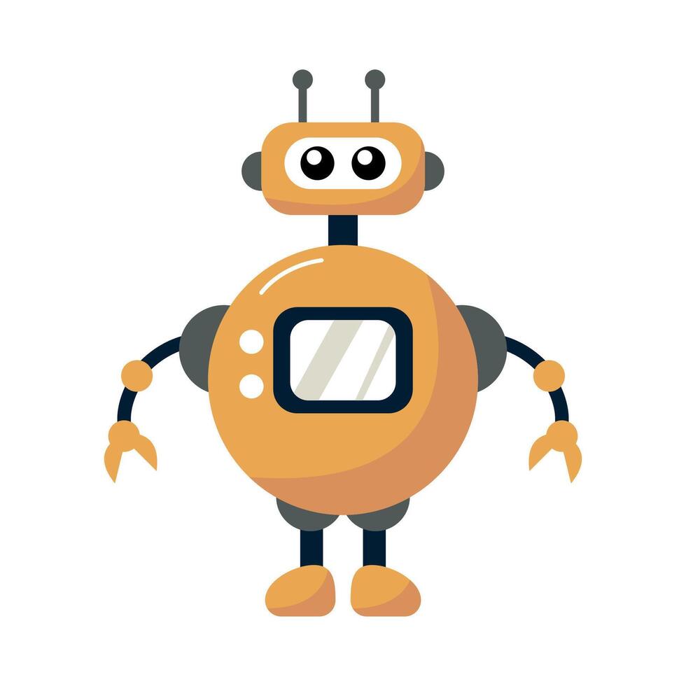 Cartoon Robot on white isolated background vector