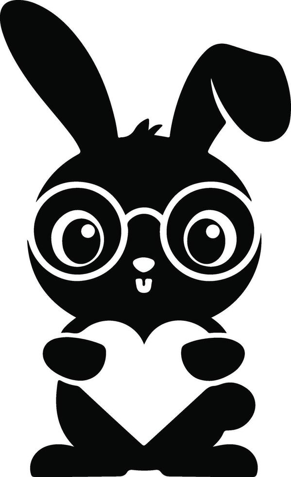 Rabbit Silhouette Illustration Art Design vector