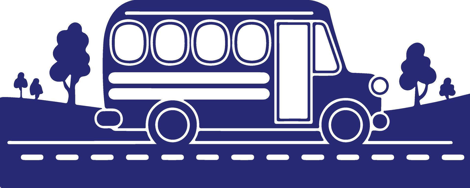 School Bus Scene Illustration vector