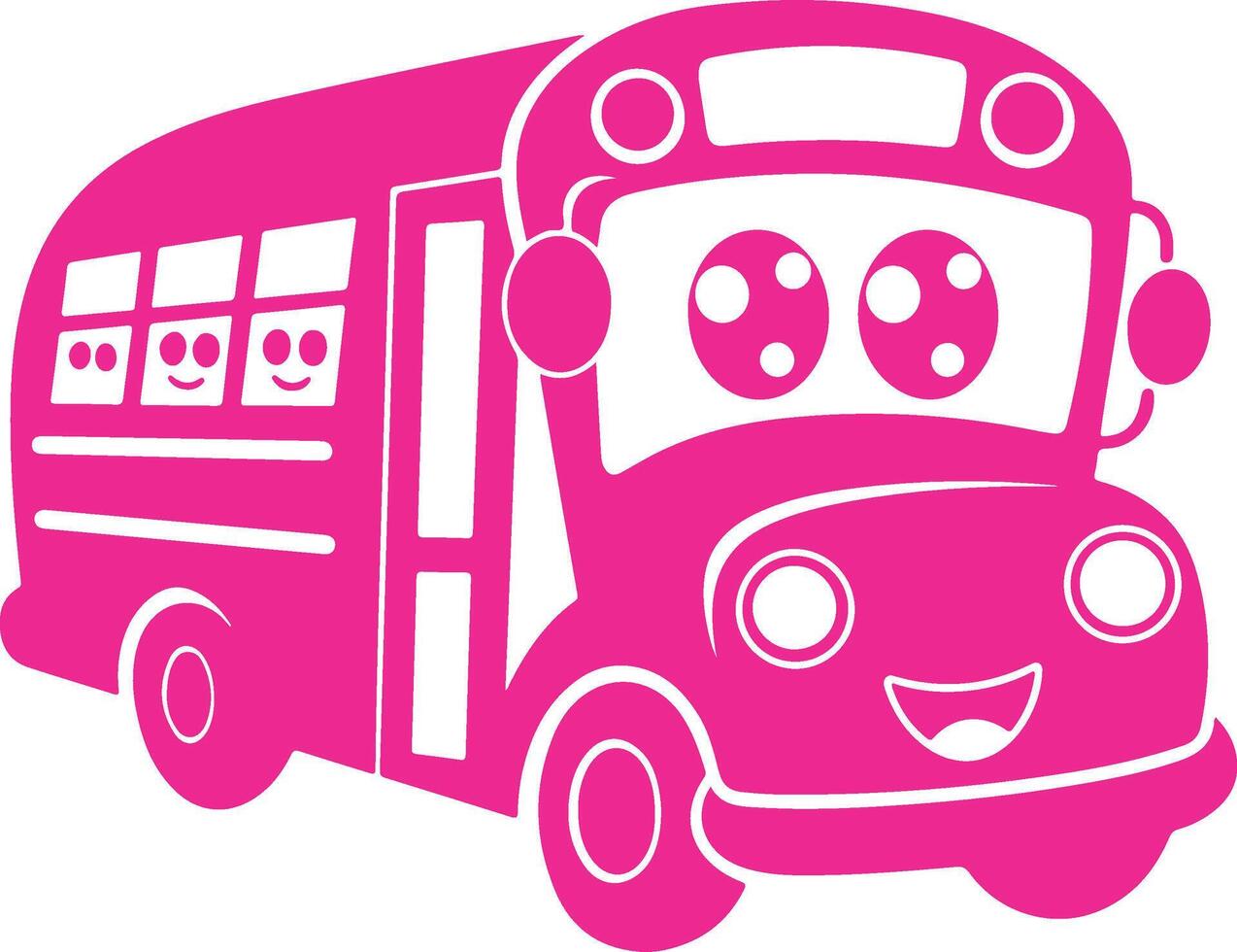 Minimalist School Bus Icon Art vector