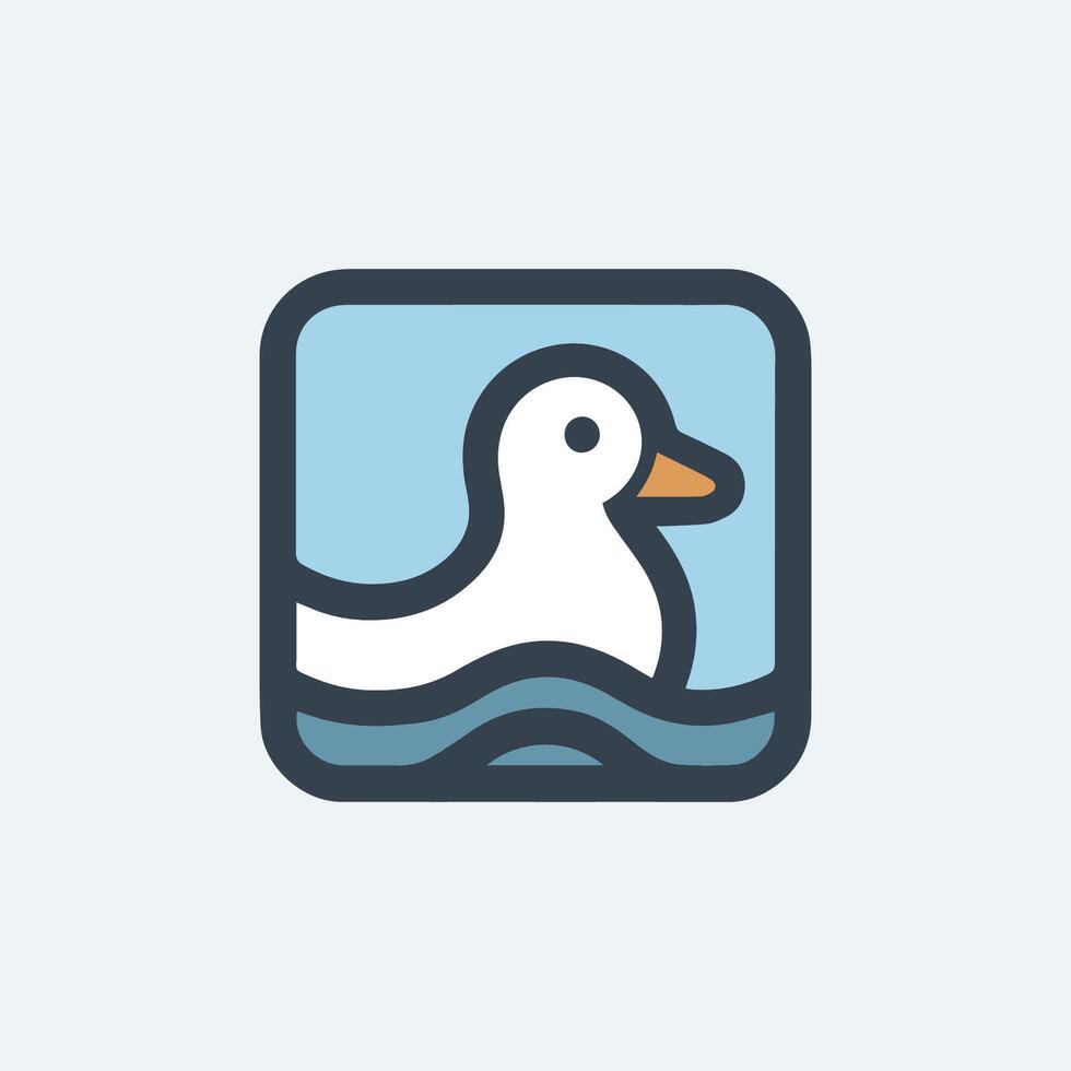 The duck icon on a white background vector