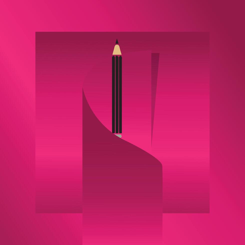 Creative Abstract Design with Pencil and Paper Effect vector