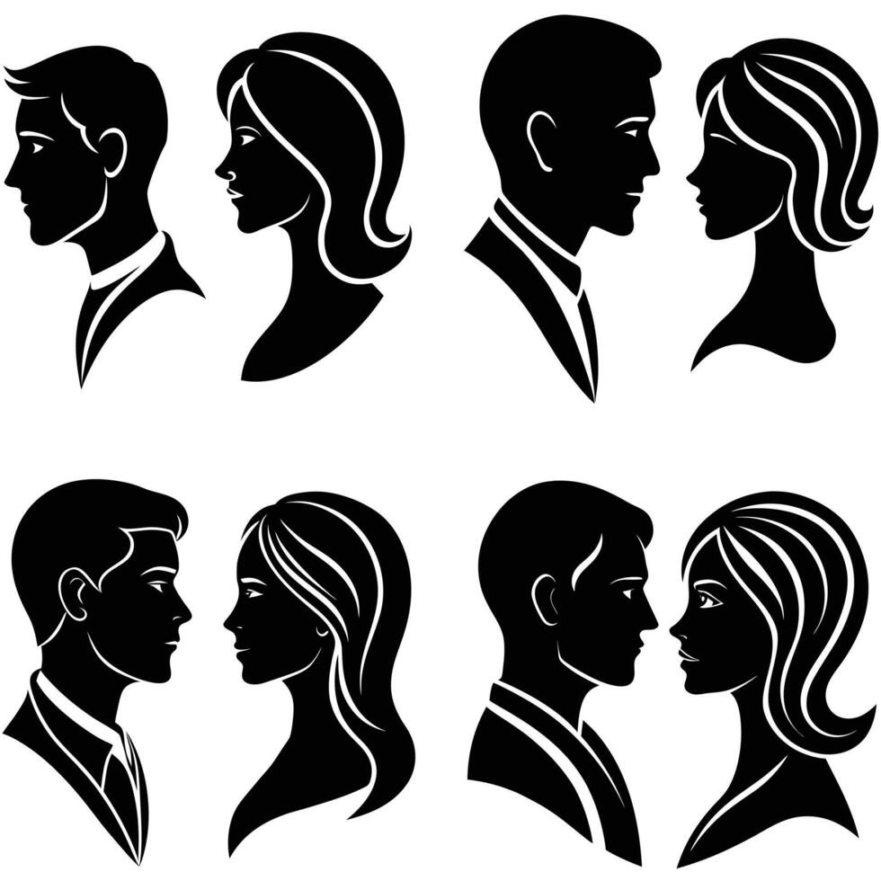 Couple exchange eye contact vector