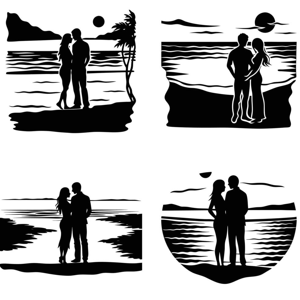 Couple in nature vector