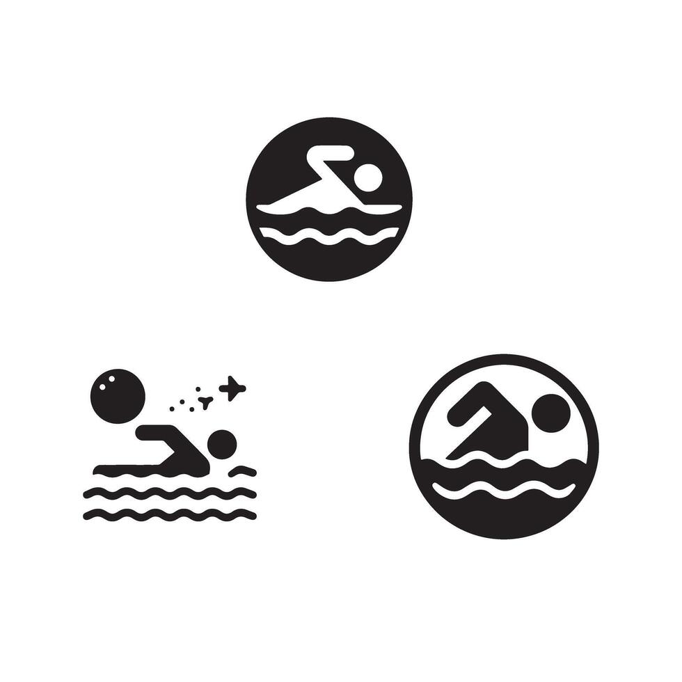 Swimming icon set vector
