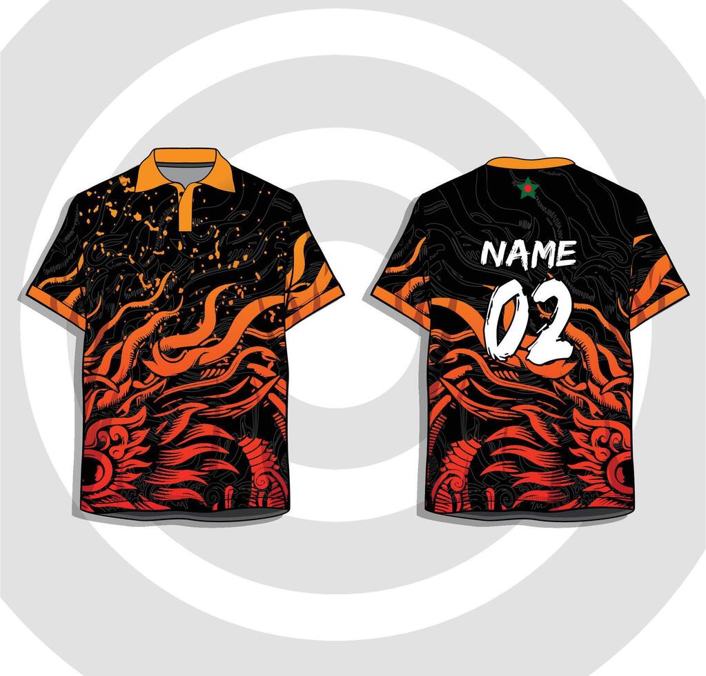 free orange colour jersey design vector