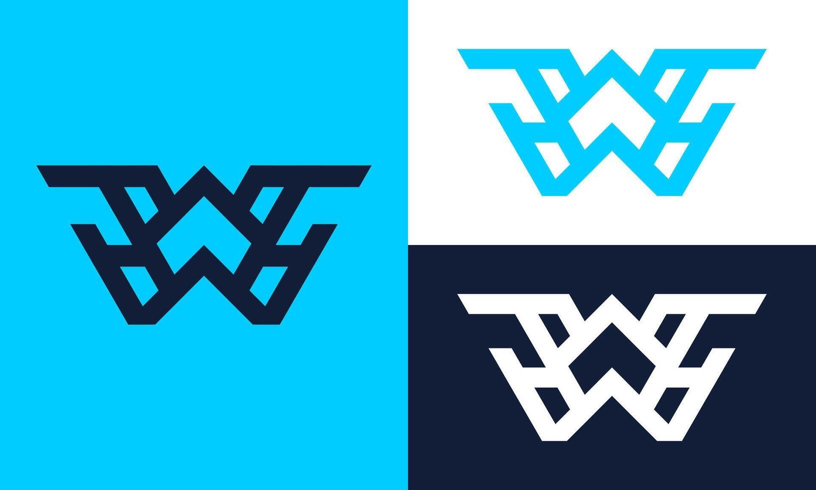 Abstract design of WW logo. vector