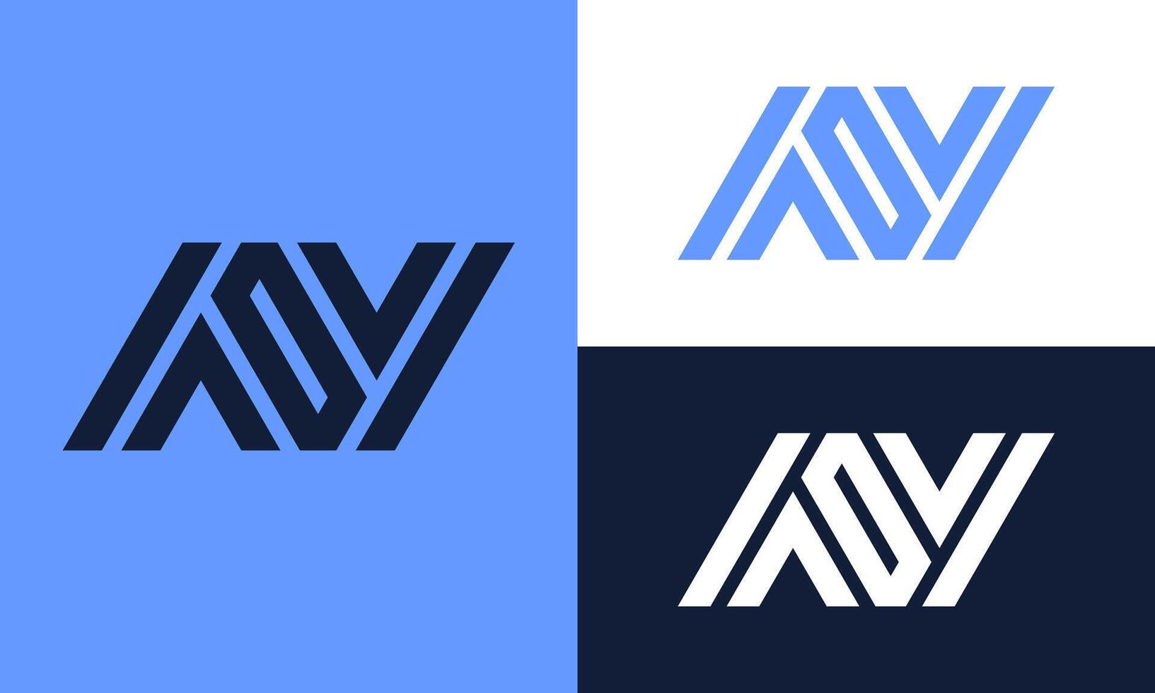 Monogram logo AY or N. vector