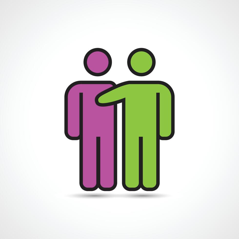 Support and Friendship Icon on white vector