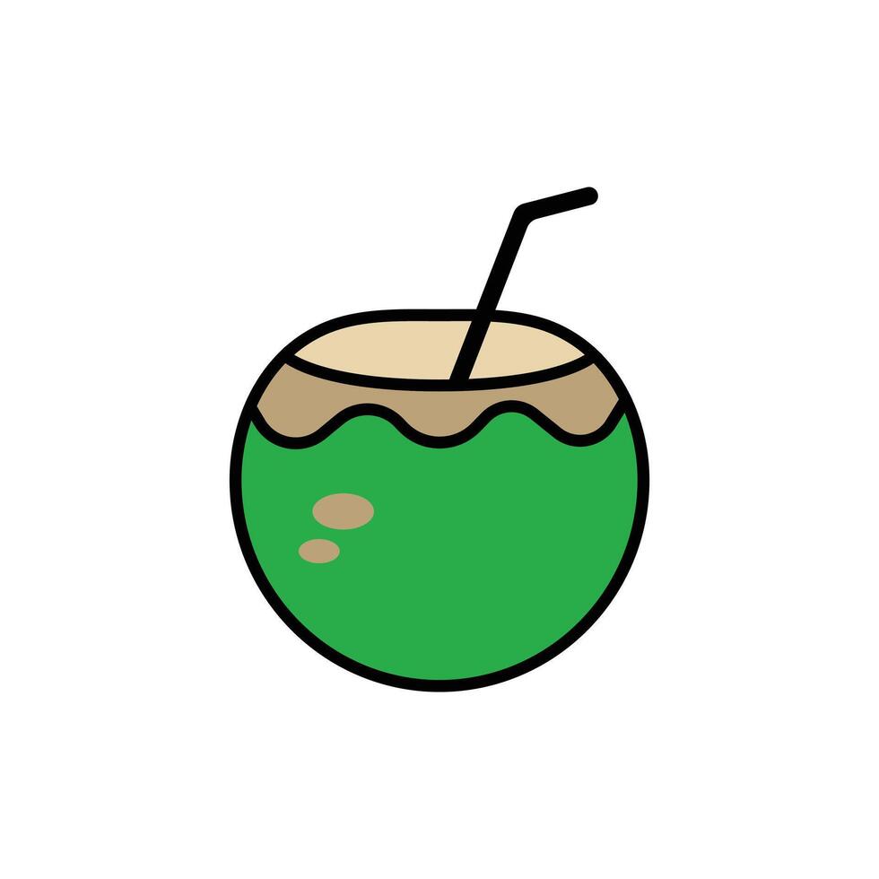 Fresh Green Coconut Drink Illustration vector