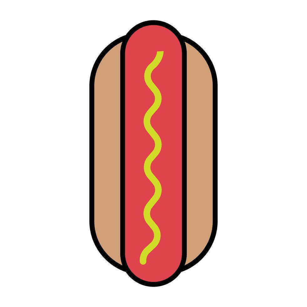 Graphic Illustration of a Hot Dog vector